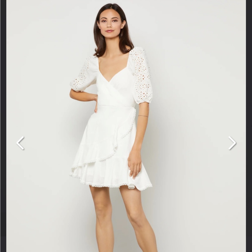 BCBG Maxazria Willow Surplice Ruffle Dress